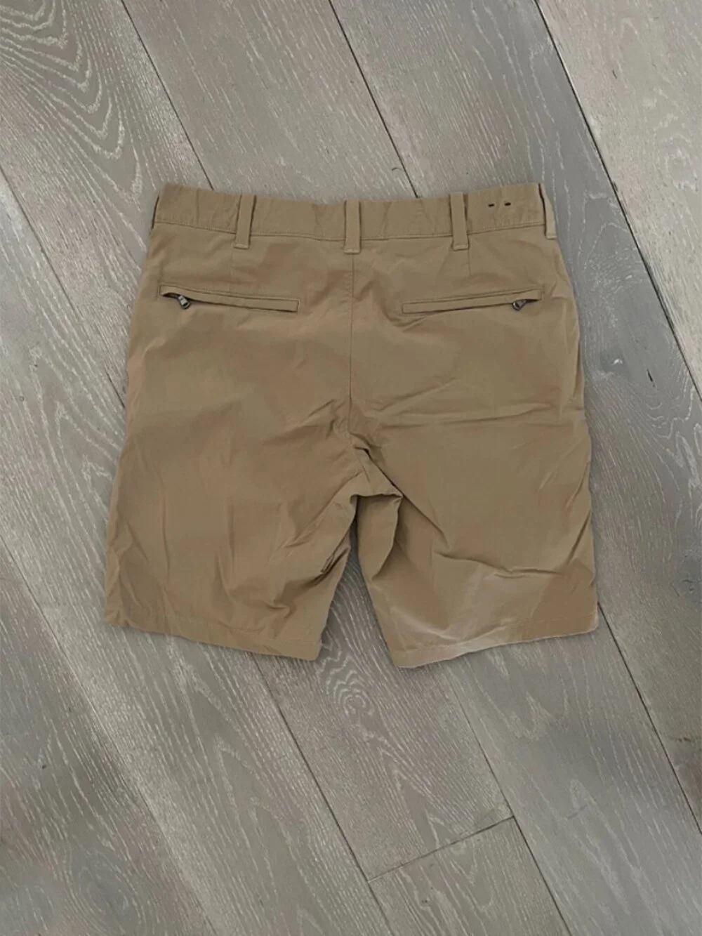 J.Crew Khaki Tech Shorts with Front aZip Back Pockets - Waist 29 / 9-Inch Inseam